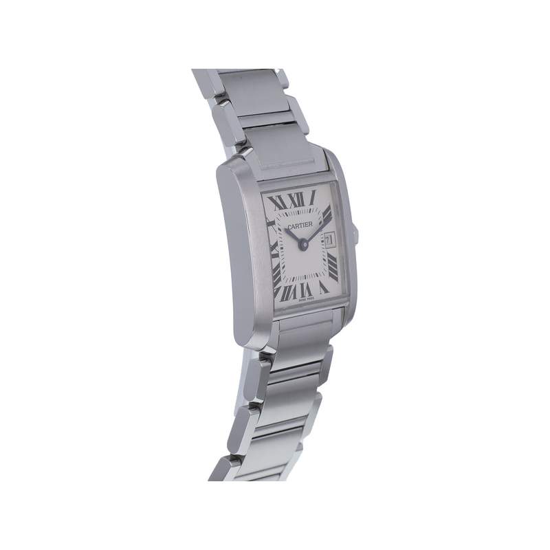Montre d'occasion CARTIER Tank Française 25mm femme quartz bracelet acier - vue 2