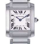 Montre d'occasion CARTIER Tank Française 25mm femme quartz bracelet acier - vue D1
