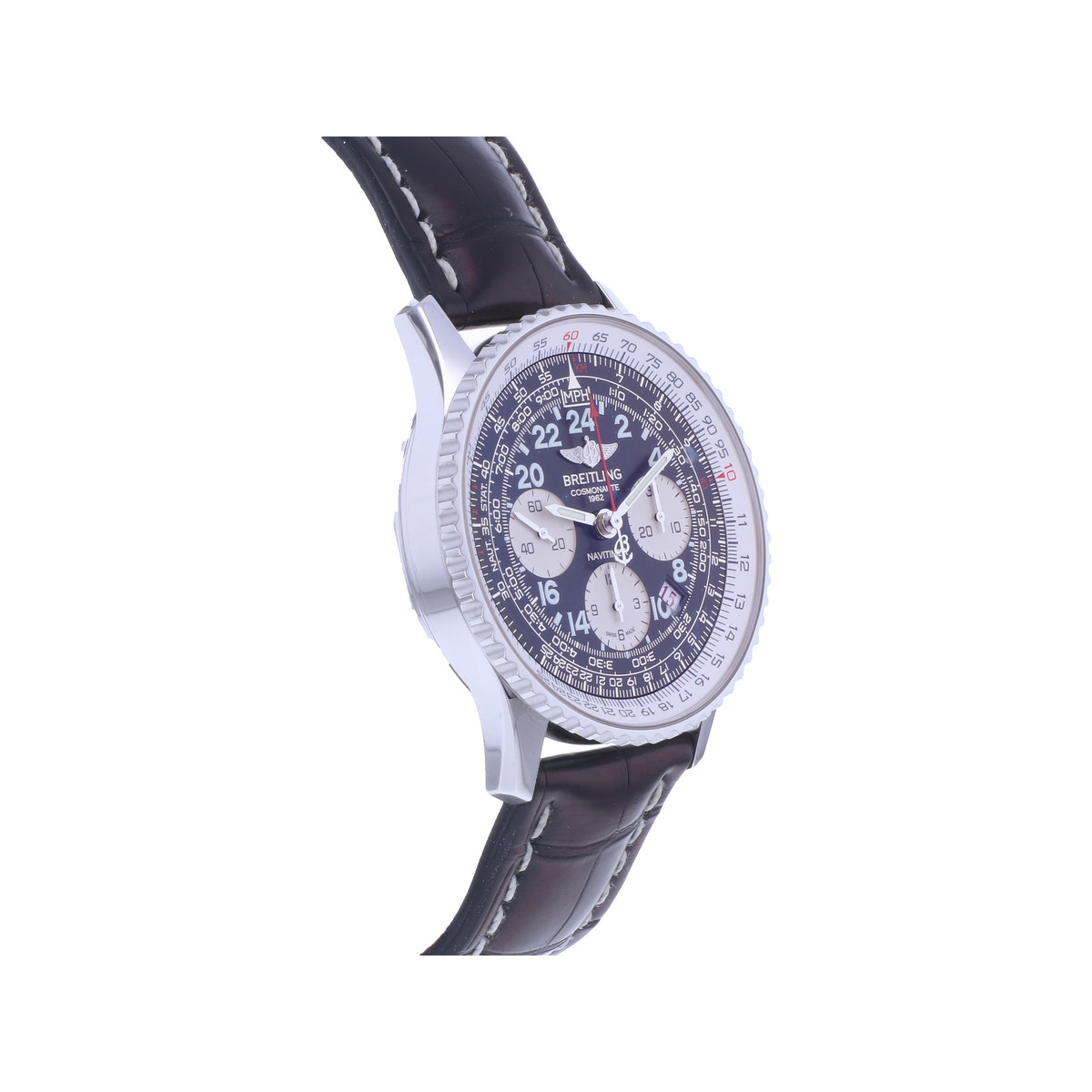 Montre d'occasion BREITLING Navitimer Cosmonaute homme mécanique bracelet cuir - vue 2