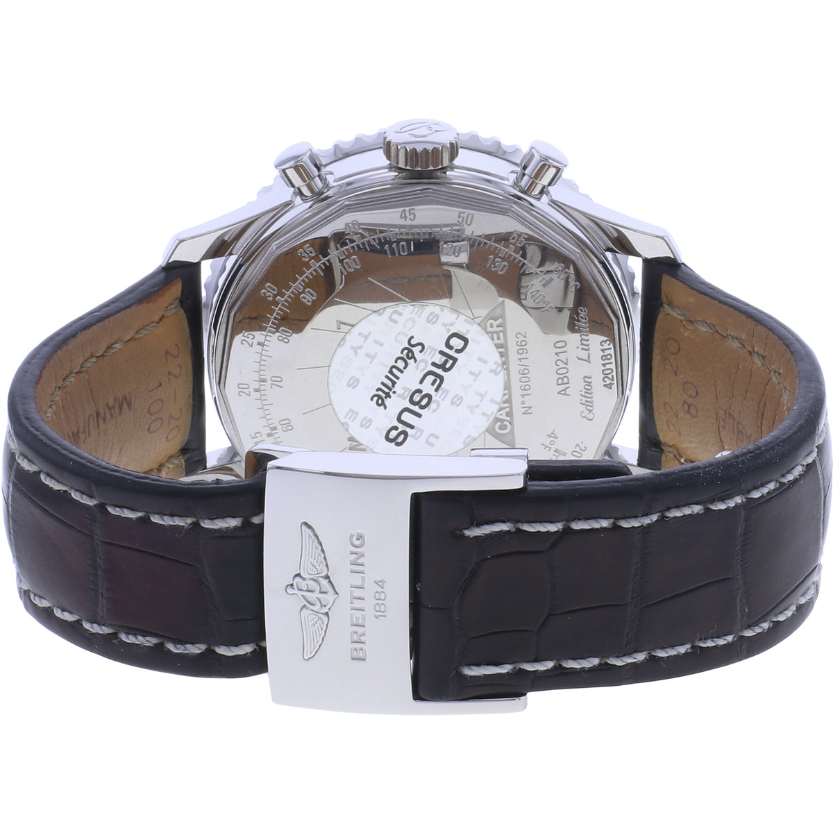 Montre d'occasion BREITLING Navitimer Cosmonaute homme mécanique bracelet cuir - vue 3
