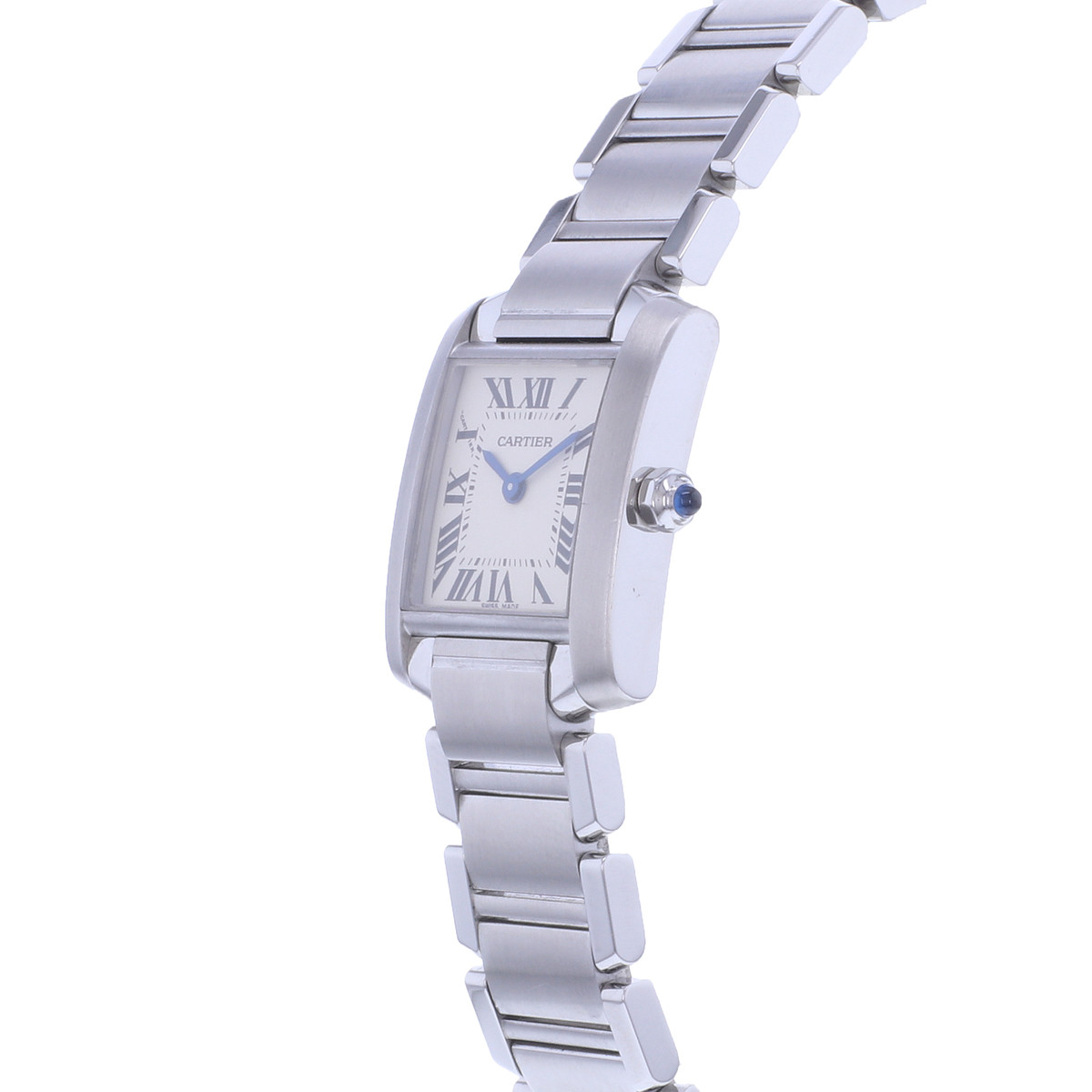 Montre d'occasion CARTIER Tank Française 20mm femme quartz bracelet acier - vue D2