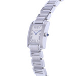 Montre d'occasion CARTIER Tank Française 20mm femme quartz bracelet acier - vue D2
