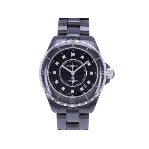 Montre d'occasion CHANEL J12 38 mm Index diamants femme automatique bracelet céramique