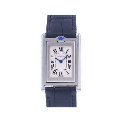 Montre d'occasion CARTIER Tank Basculante mixte quartz bracelet cuir cresus