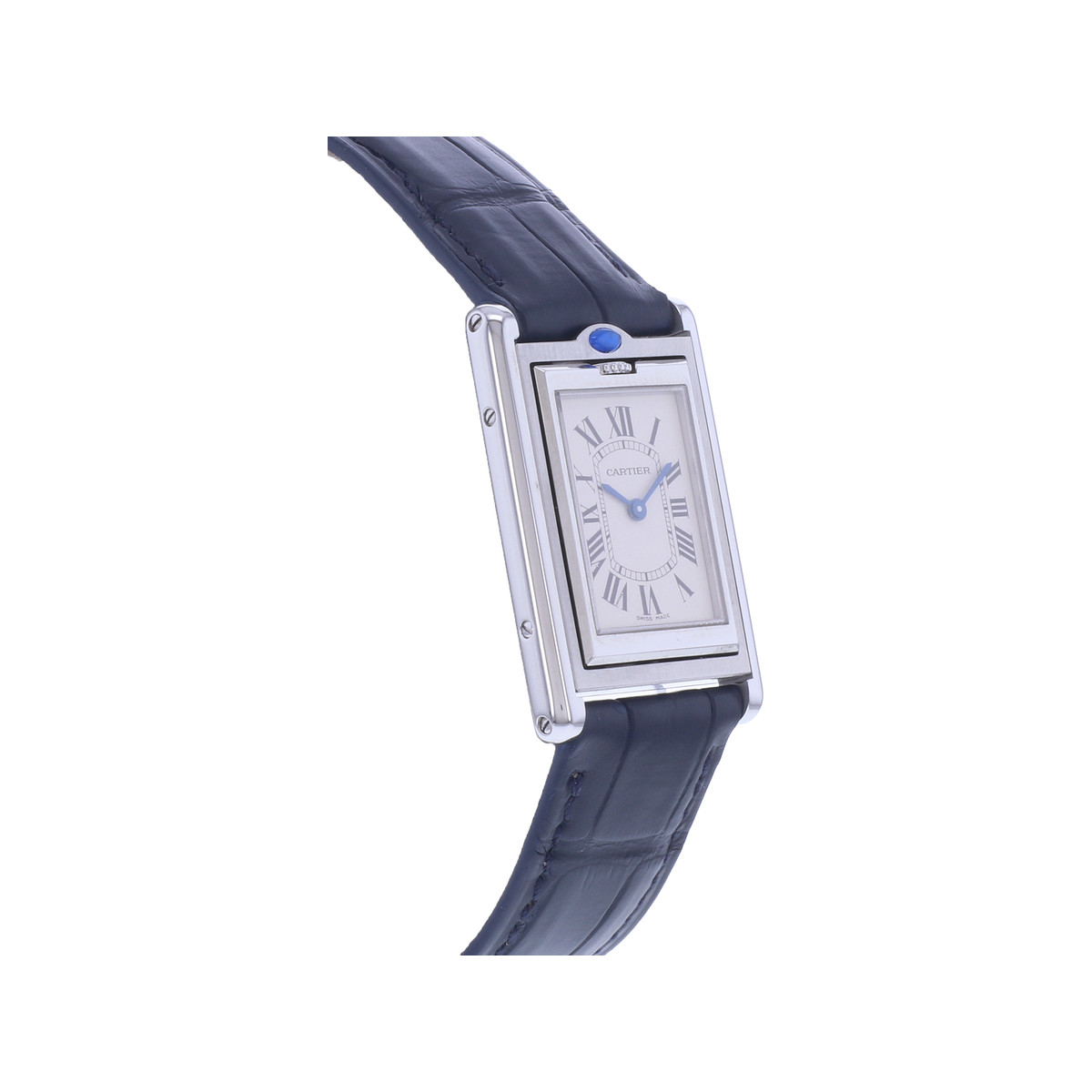 Montre d'occasion CARTIER Tank Basculante mixte quartz bracelet cuir cresus - vue 2