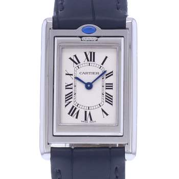 Montre d'occasion CARTIER Tank Basculante mixte quartz bracelet cuir cresus