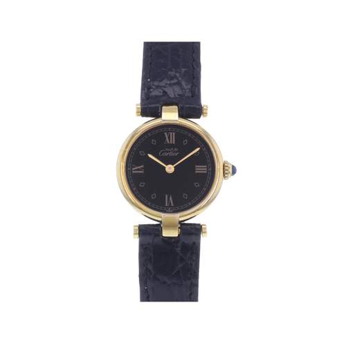 Montre d'occasion CARTIER Must Vendôme femme quartz bracelet cuir cresus