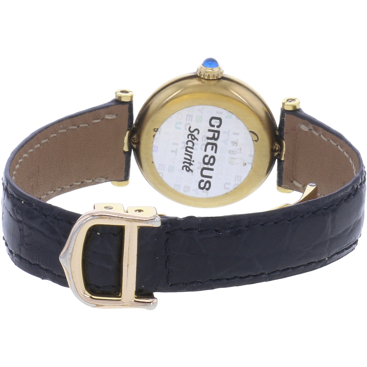 Montre d'occasion CARTIER Must Vendôme femme quartz bracelet cuir cresus - vue 3