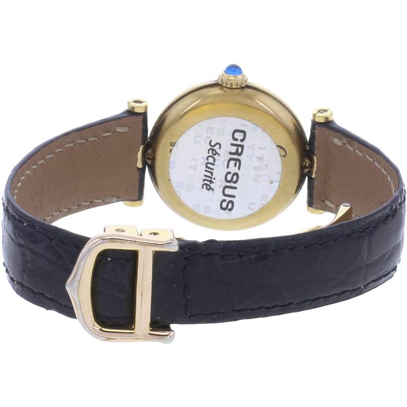 Montre d'occasion CARTIER Must Vendôme femme quartz bracelet cuir cresus - vue 3