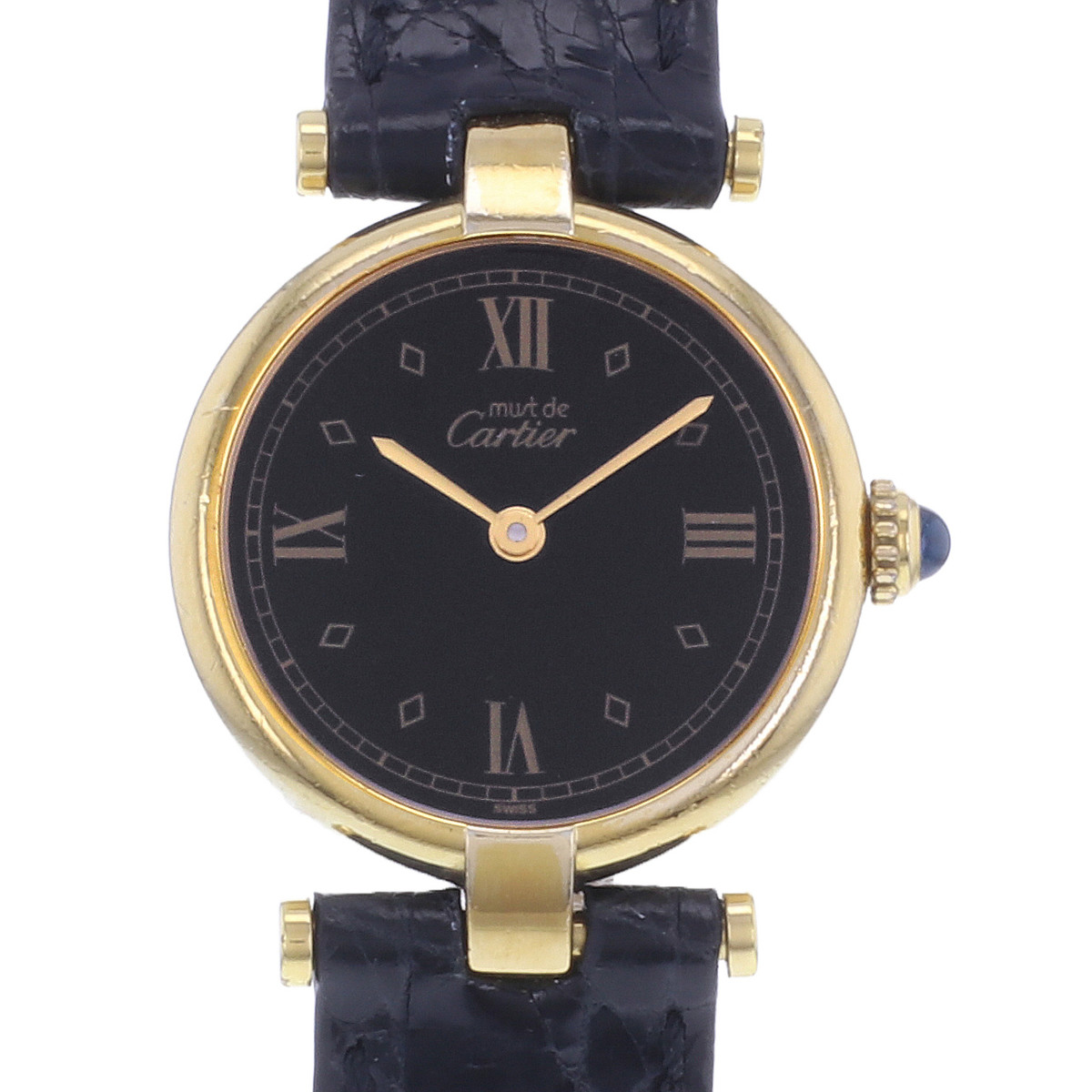 Montre d'occasion CARTIER Must Vendôme femme quartz bracelet cuir cresus - vue D1