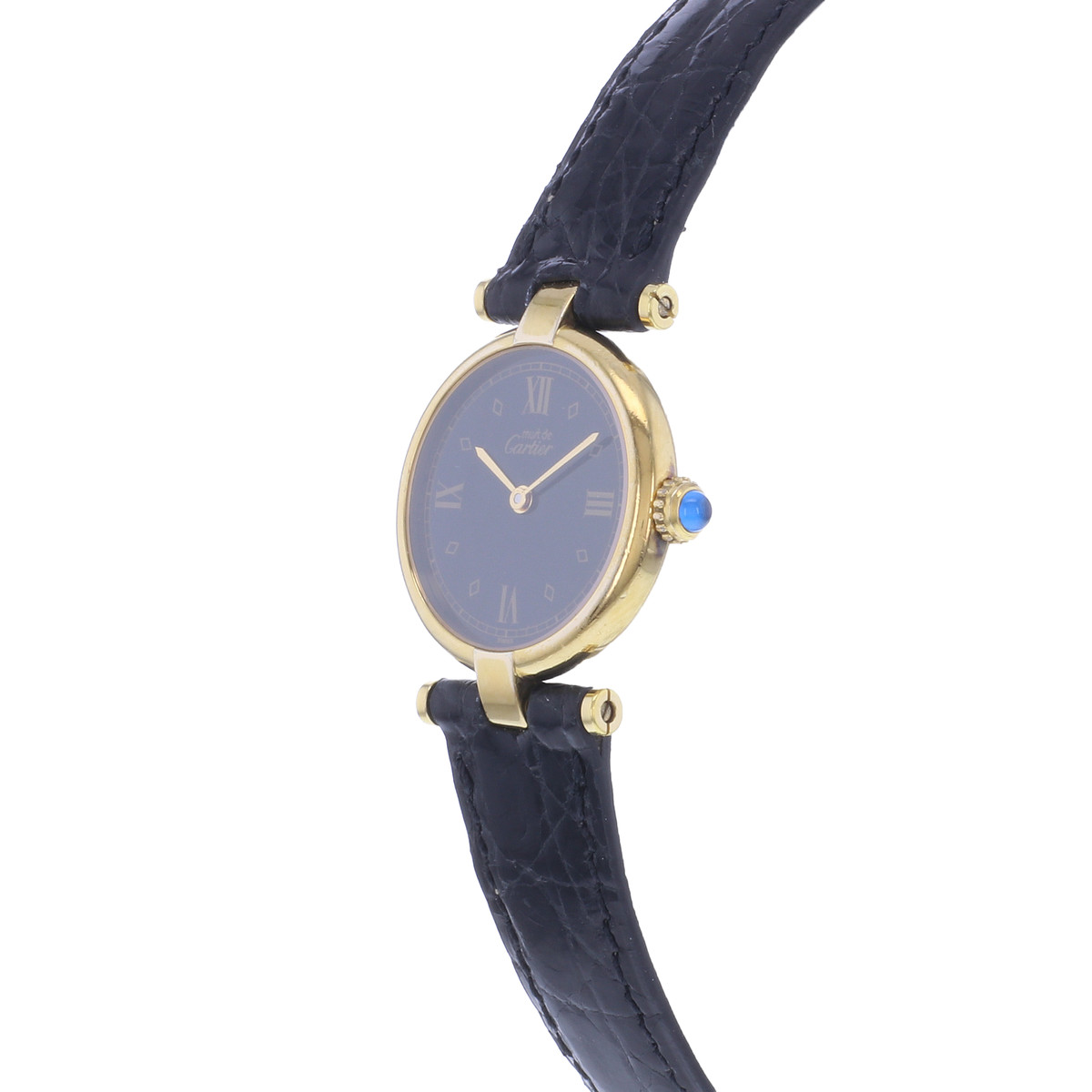 Montre d'occasion CARTIER Must Vendôme femme quartz bracelet cuir cresus - vue D2