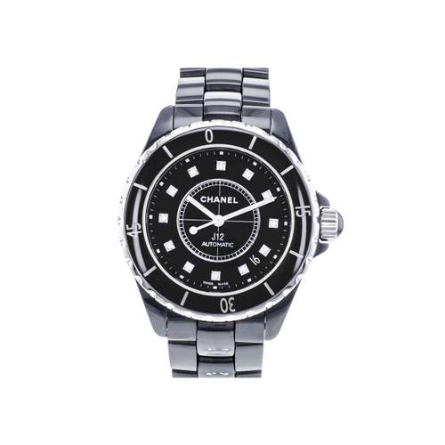 Montre d'occasion CHANEL J12 38 mm Index diamants femme automatique bracelet céramique