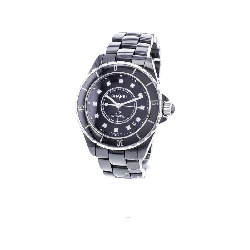 Montre d'occasion CHANEL J12 38 mm Index diamants femme automatique bracelet céramique - vue 4