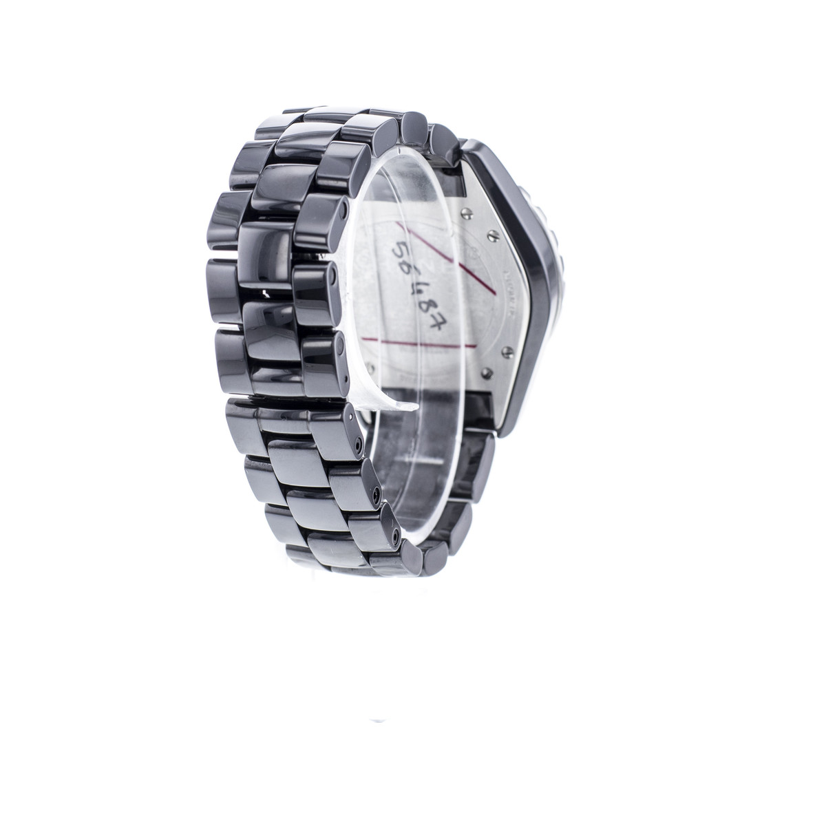 Montre d'occasion CHANEL J12 38 mm Index diamants femme automatique bracelet céramique - vue D4