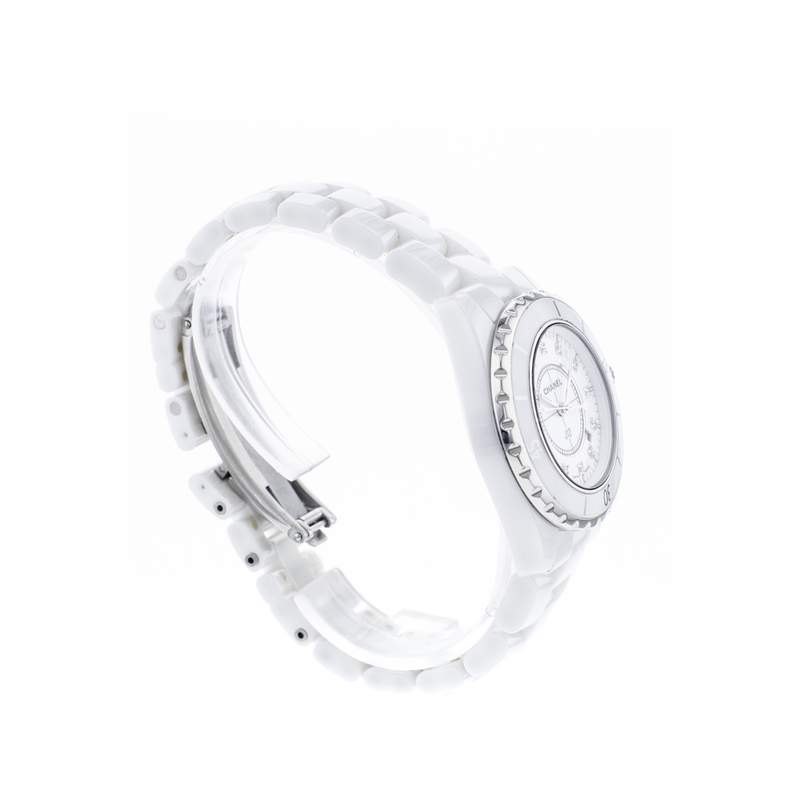 Montre d'occasion CHANEL J12 33 mm Index diamants femme quartz bracelet céramique - vue 2