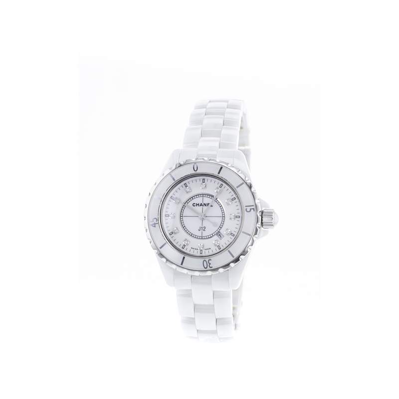Montre d'occasion CHANEL J12 33 mm Index diamants femme quartz bracelet céramique - vue 4