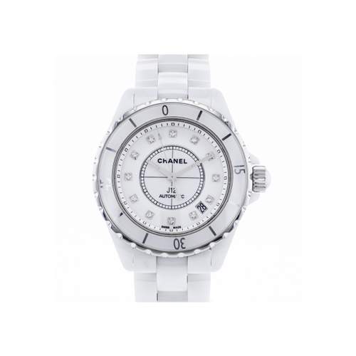 Montre d'occasion CHANEL J12 38 mm Index diamants femme automatique bracelet céramique