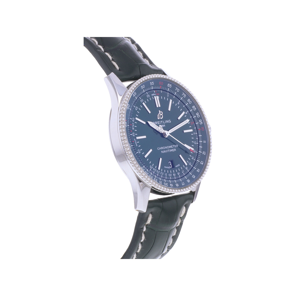 Montre d'occasion BREITLING Navitimer homme mouvement automatique certifié (cosc) bracelet cuir d'origine - vue 2