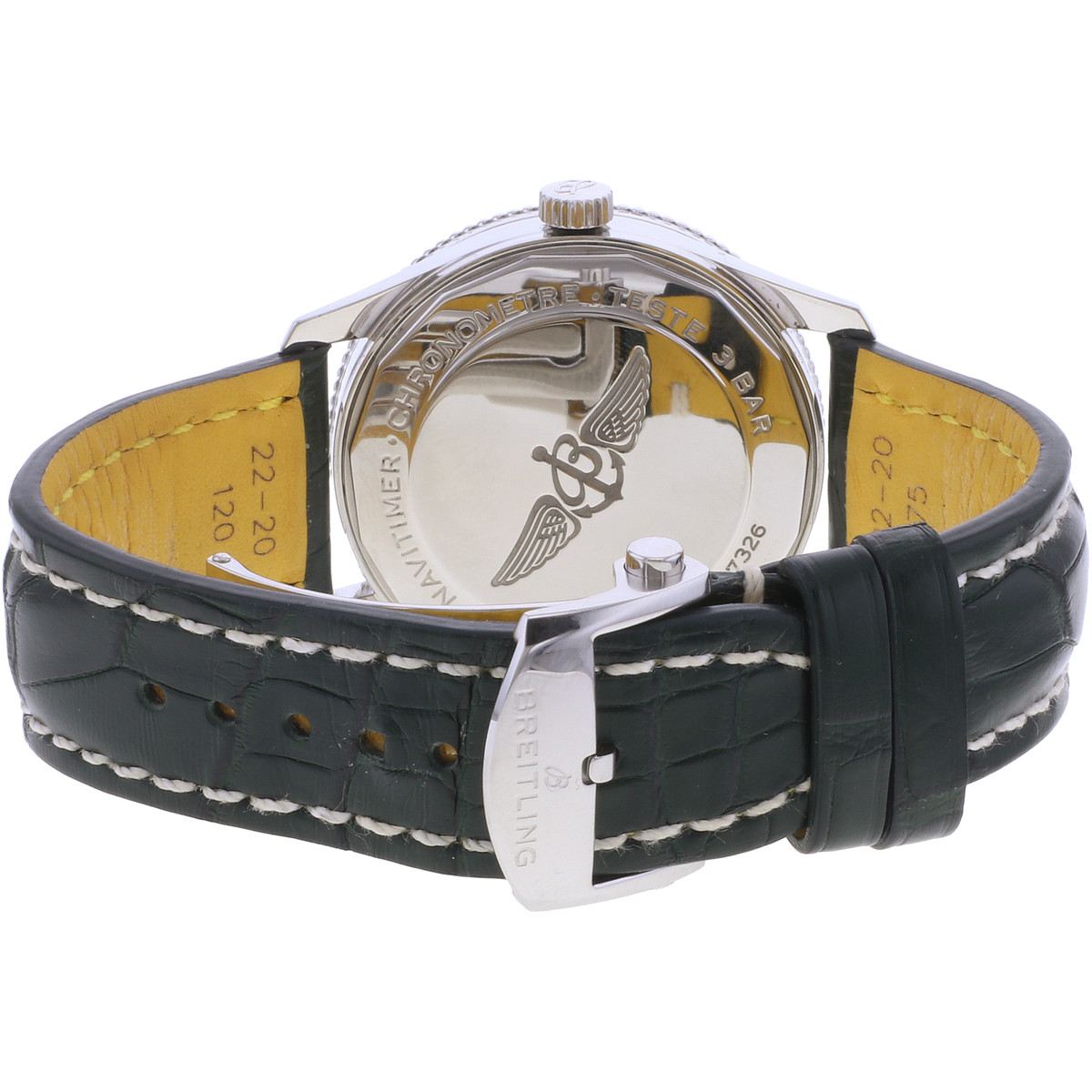 Montre d'occasion BREITLING Navitimer homme mouvement automatique certifié (cosc) bracelet cuir d'origine - vue 3