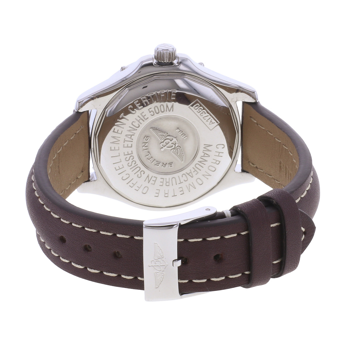 Montre d'occasion BREITLING Colt Automatic homme mouvement automatique certifié (cosc) bracelet cuir cresus - vue 3