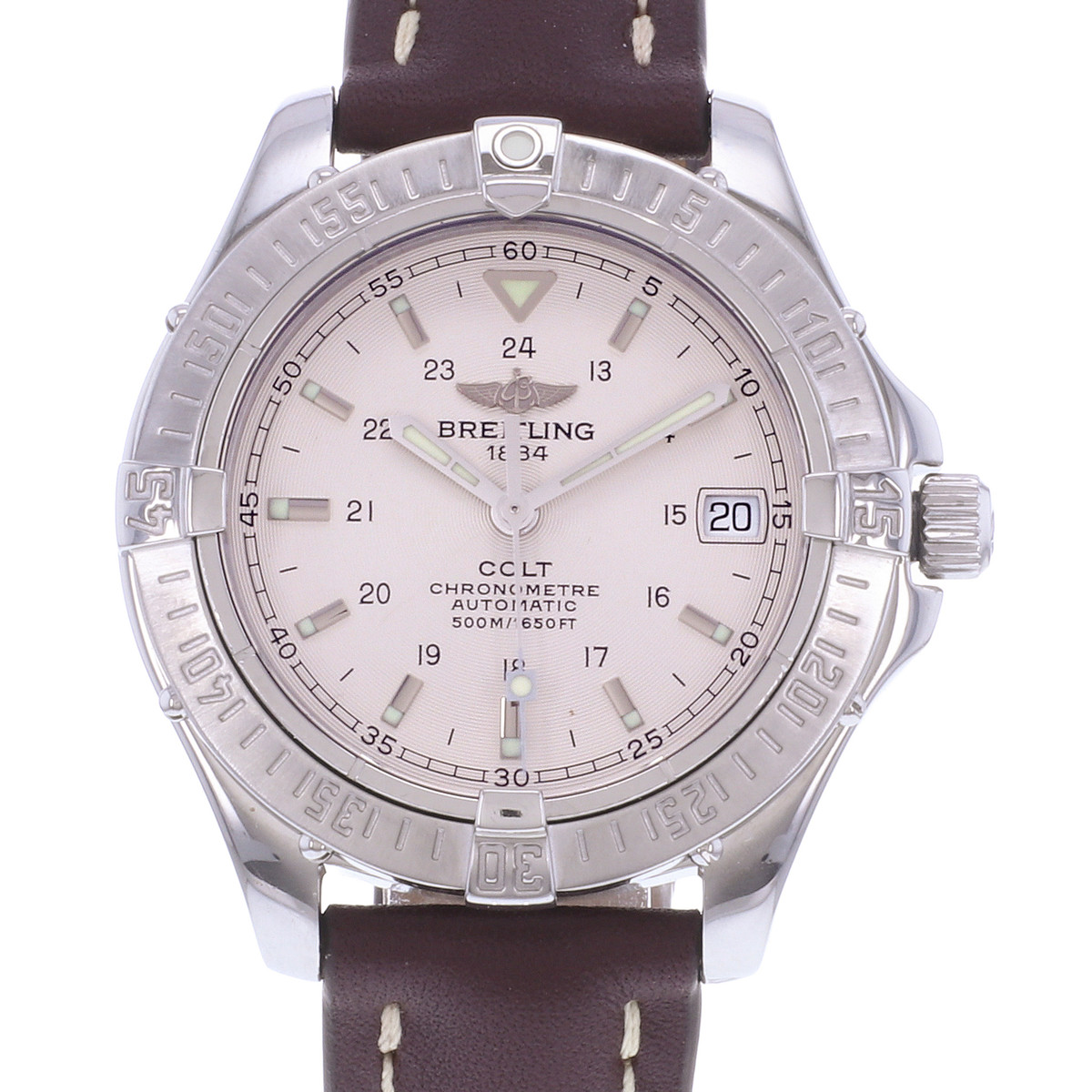 Montre d'occasion BREITLING Colt Automatic homme mouvement automatique certifié (cosc) bracelet cuir cresus - vue D1