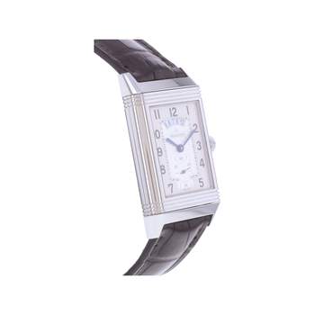 Montre d'occasion JAEGER LECOULTRE Reverso Duoface Night & Day homme mécanique bracelet cuir d'origine