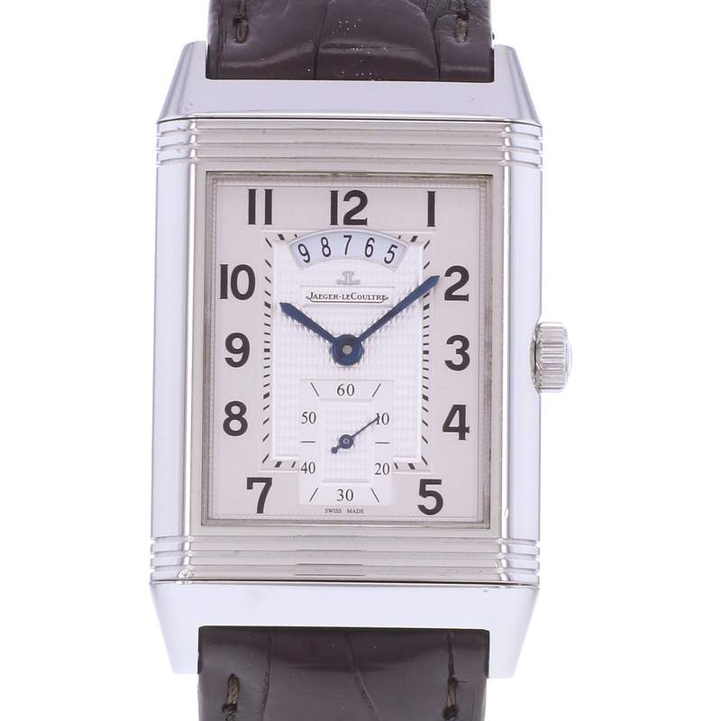 Montre d'occasion JAEGER LECOULTRE Reverso Duoface Night & Day homme mécanique bracelet cuir d'origine - vue D1