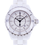 Montre d'occasion CHANEL J12 33 mm Index diamants femme quartz bracelet céramique - vue D1