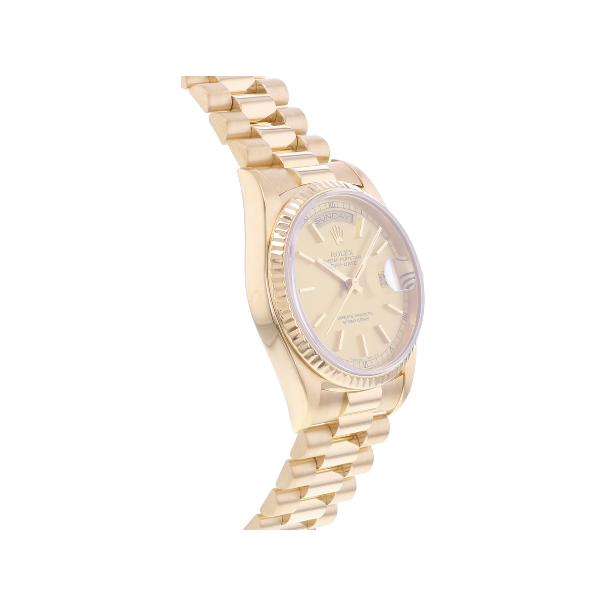 Montre d'occasion ROLEX Day-Date Or jaune homme mouvement automatique certifié (cosc) bracelet or jaune 750/000 - vue 2