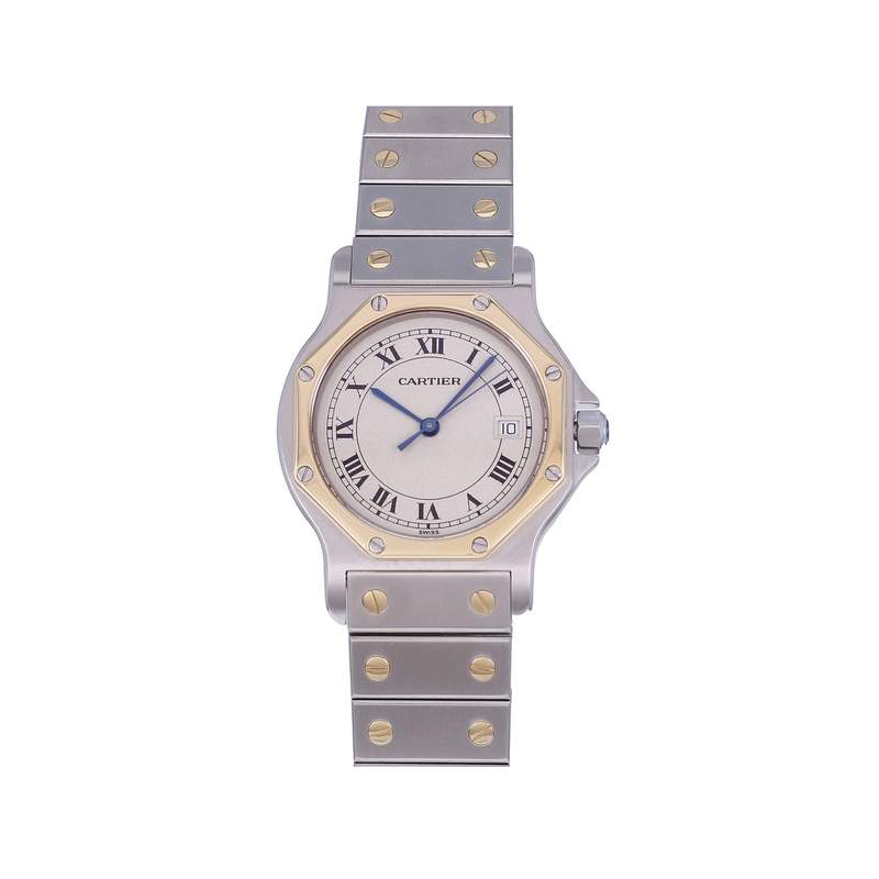 Montre d'occasion CARTIER Santos Octogonale femme quartz bracelet or jaune 750/000 et acier - vue 1