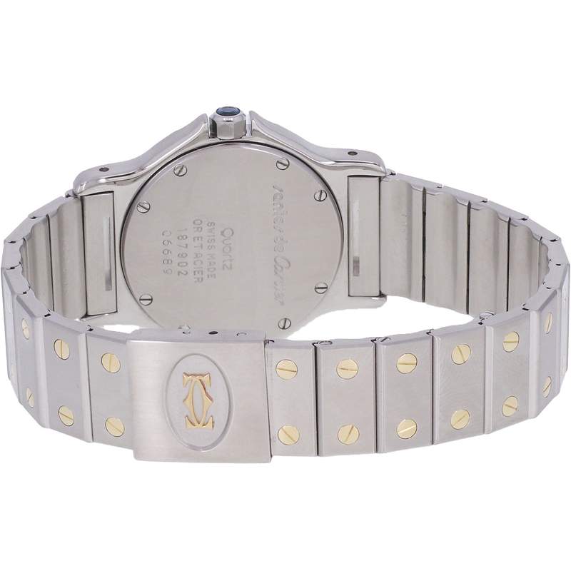 Montre d'occasion CARTIER Santos Octogonale femme quartz bracelet or jaune 750/000 et acier - vue 3