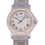 Montre d'occasion CARTIER Santos Octogonale femme quartz bracelet or jaune 750/000 et acier - vue D1