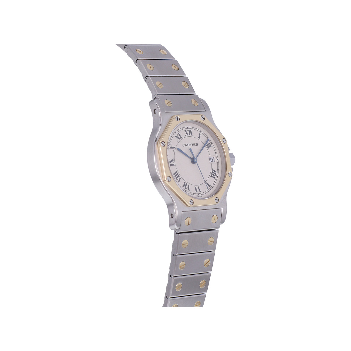 Montre d'occasion CARTIER Santos Octogonale femme quartz bracelet or jaune 750/000 et acier - vue 2