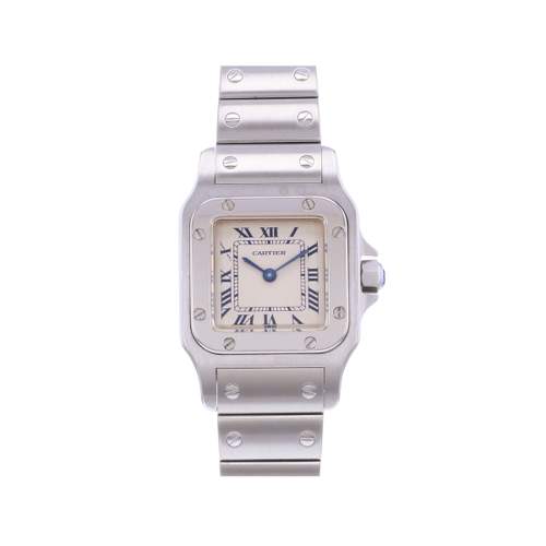 Montre d'occasion CARTIER Santos Galbée femme quartz bracelet acier