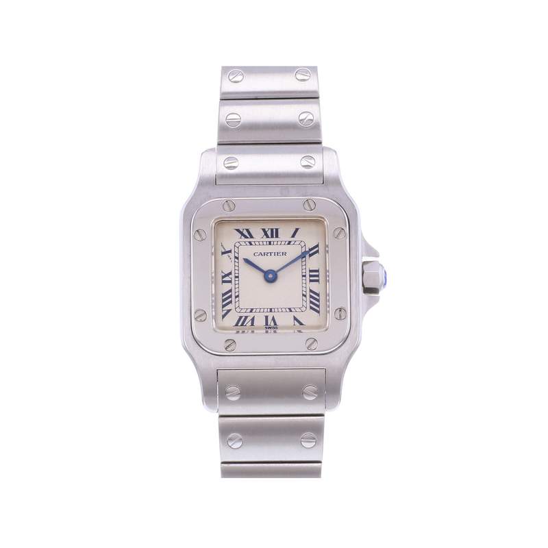 Montre d'occasion CARTIER Santos Galbée femme quartz bracelet acier - vue 1