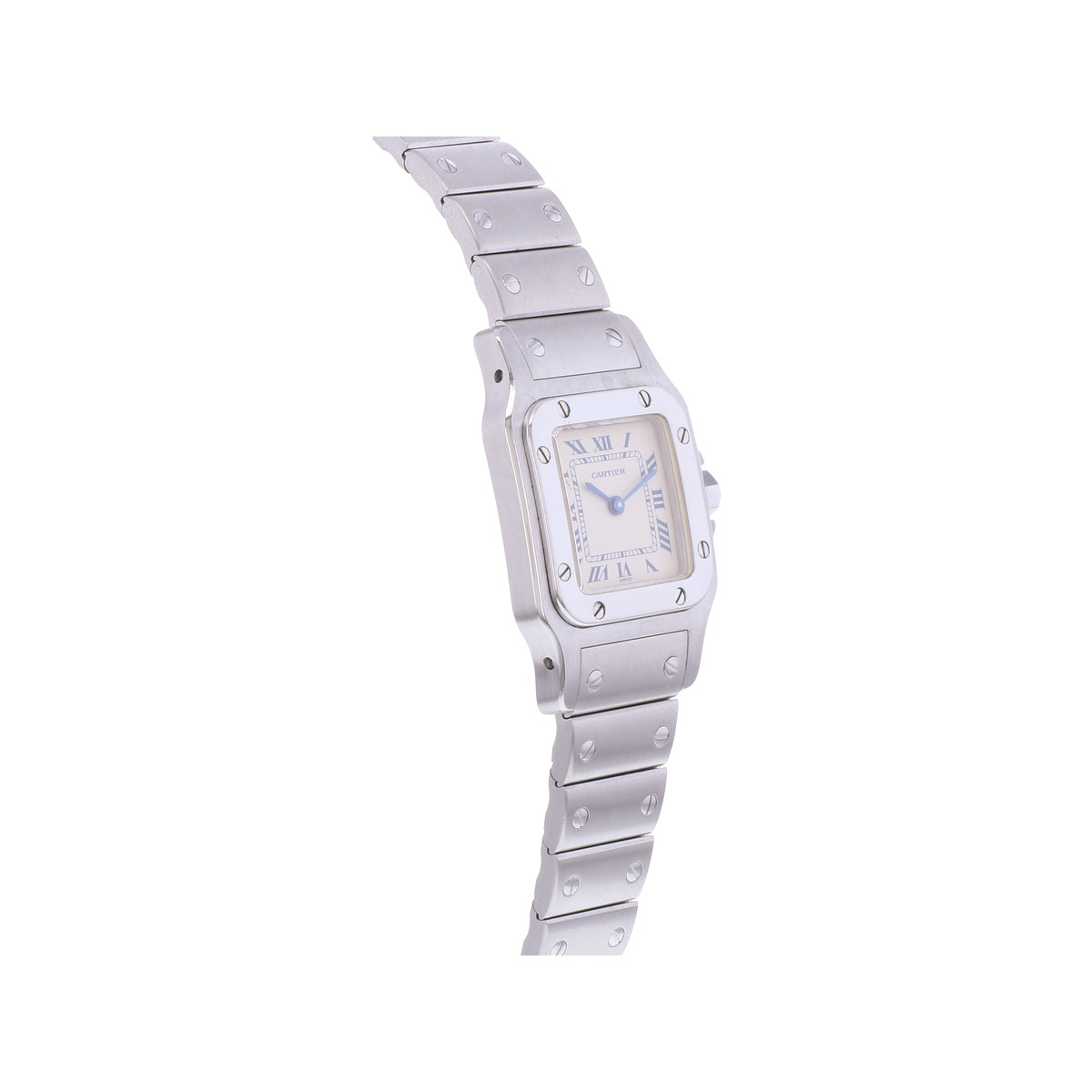 Montre d'occasion CARTIER Santos Galbée femme quartz bracelet acier - vue 2