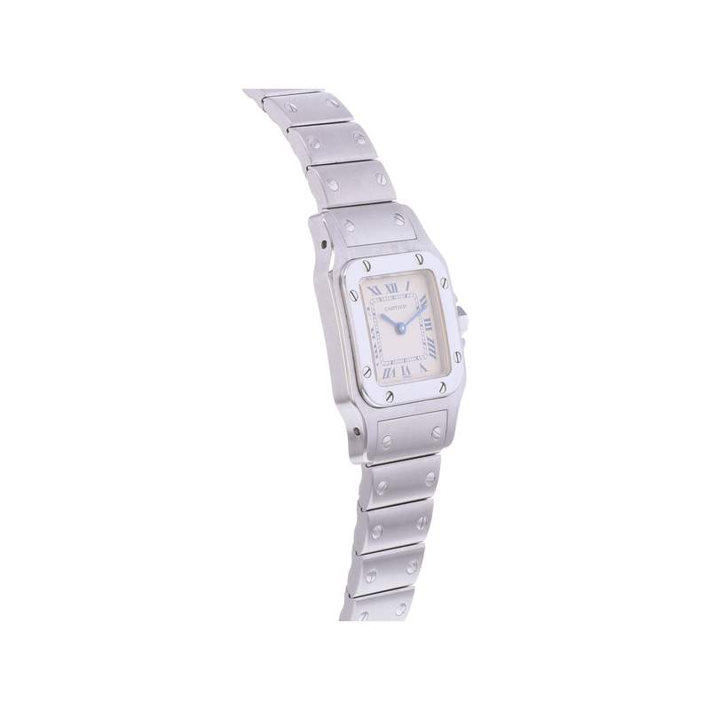 Montre d'occasion CARTIER Santos Galbée femme quartz bracelet acier - vue 2