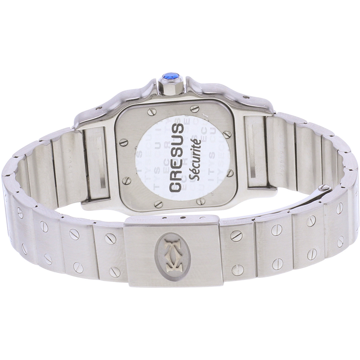 Montre d'occasion CARTIER Santos Galbée femme quartz bracelet acier - vue 3