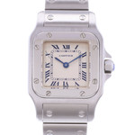 Montre d'occasion CARTIER Santos Galbée femme quartz bracelet acier - vue D1