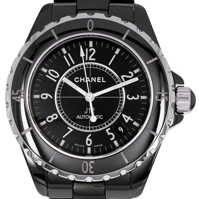 Montre d'occasion CHANEL J12 38 mm femme automatique bracelet céramique - vue D1