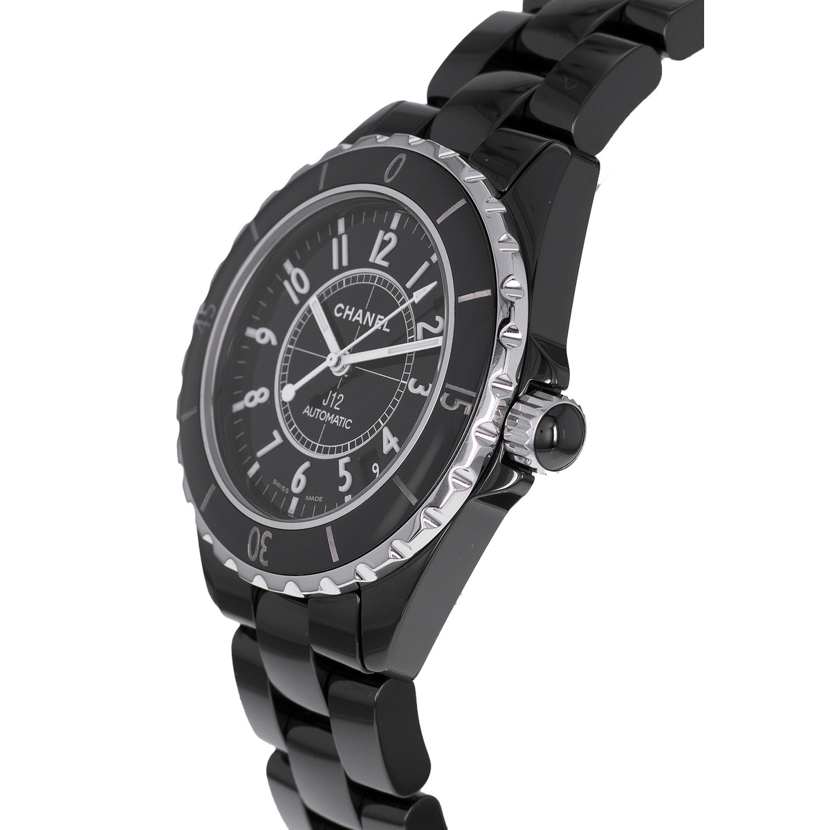 Montre d'occasion CHANEL J12 38 mm femme automatique bracelet céramique - vue D2