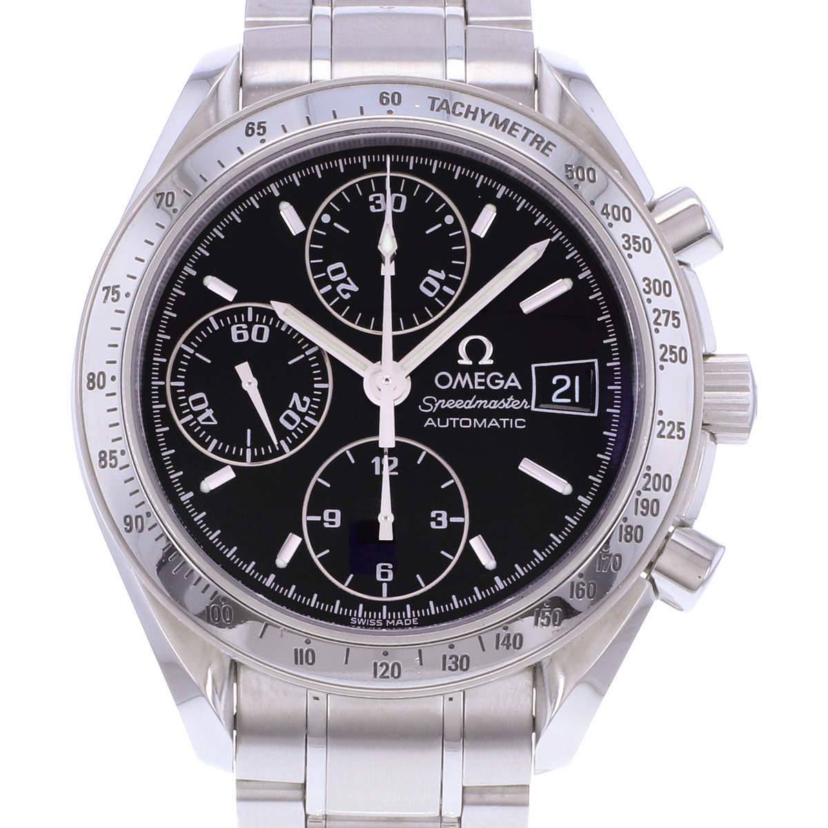 Montre d'occasion OMEGA Speedmaster Date Automatique homme automatique bracelet acier - vue D1