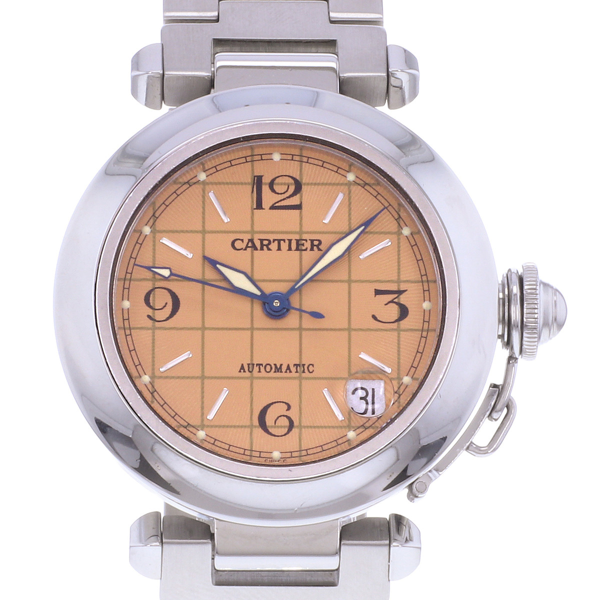 Montre d'occasion CARTIER Pasha C femme automatique bracelet acier - vue D1