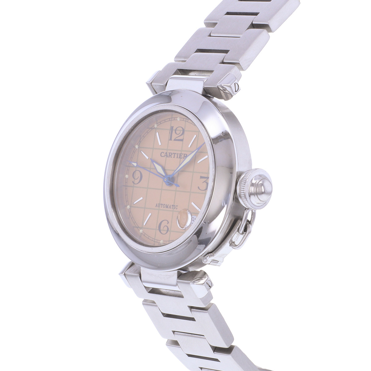 Montre d'occasion CARTIER Pasha C femme automatique bracelet acier - vue D2