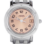 Montre d'occasion HERMES Clipper femme quartz bracelet acier - vue D1