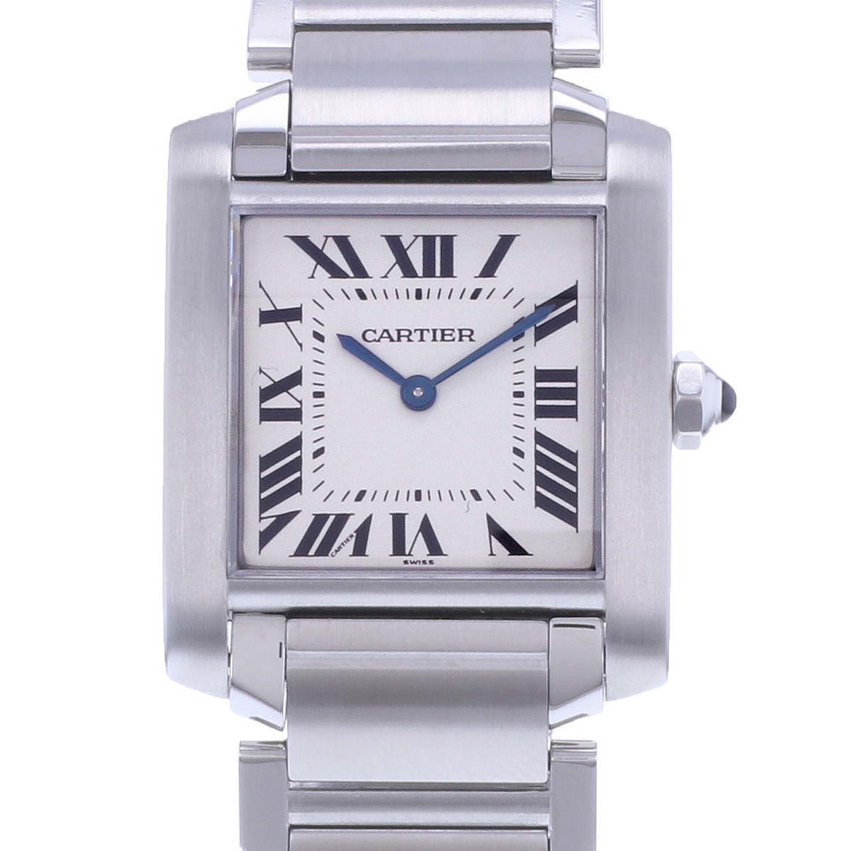 Montre d'occasion CARTIER Tank Française 25mm femme quartz bracelet acier - vue D1