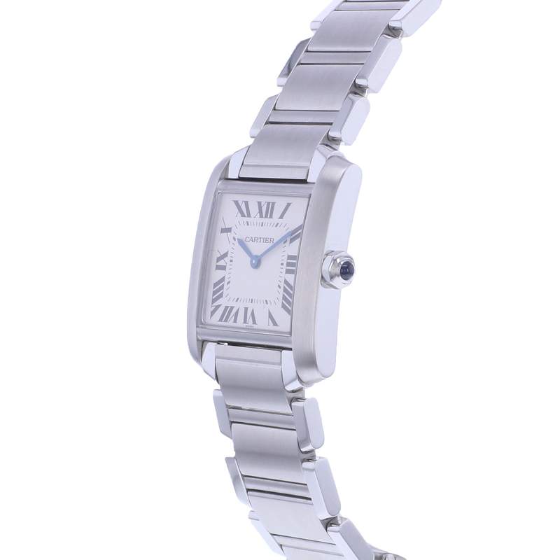 Montre d'occasion CARTIER Tank Française 25mm femme quartz bracelet acier - vue D2