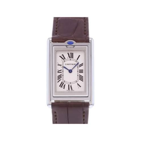 Montre d'occasion CARTIER Tank Basculante Mécanique homme mécanique bracelet cuir cresus