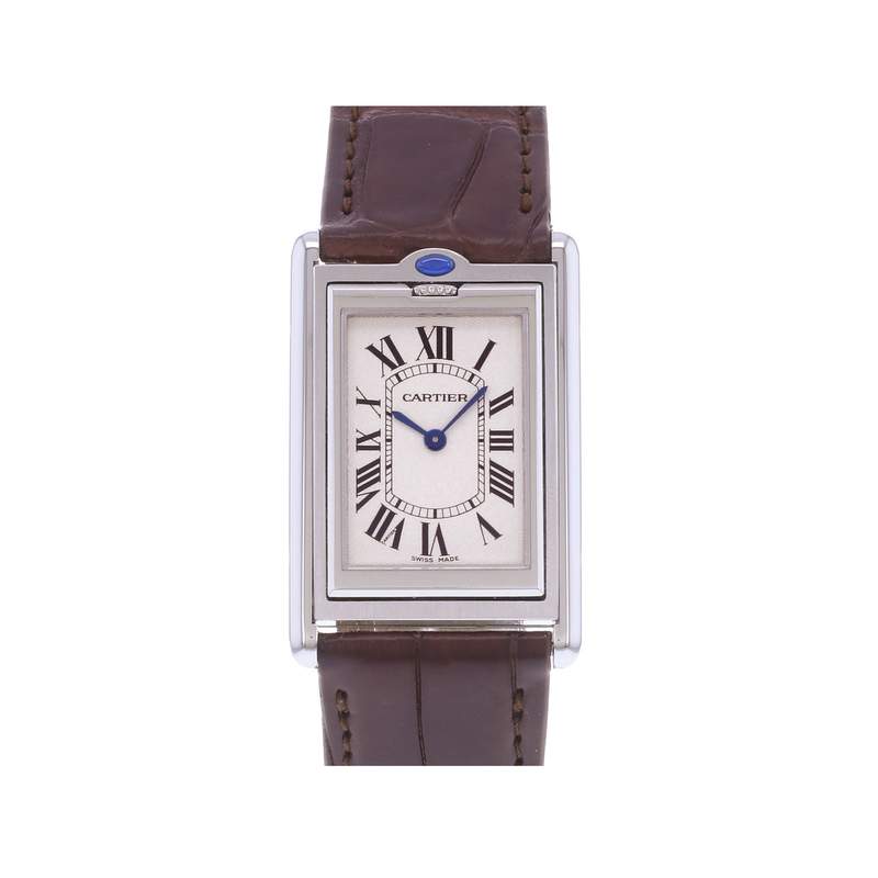 Montre d'occasion CARTIER Tank Basculante Mécanique homme mécanique bracelet cuir cresus - vue 1