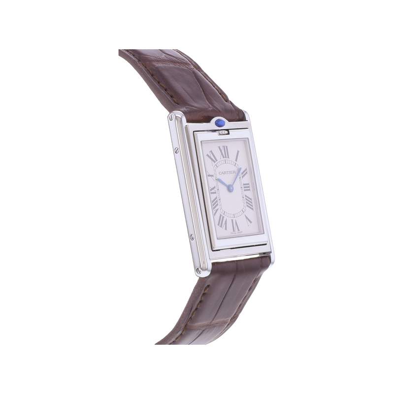 Montre d'occasion CARTIER Tank Basculante Mécanique homme mécanique bracelet cuir cresus - vue 2